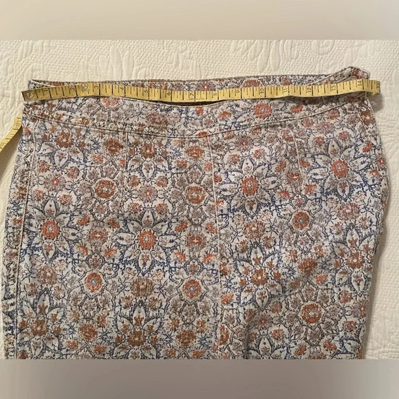 Free People Floral Muted Color Side Zip Jean 6 - Picture 6 of 6